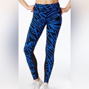 Nike Dri Fit Epic Lux Printed Legging Womens Size Medium Blue And Black Running